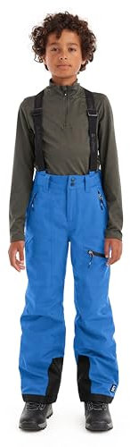 killtec Jungen Skihose mit abzippbarem Latz und Kantenschutz Boys Skihose 242, neon Blue, 152, 43401-000