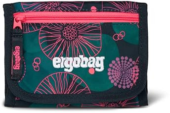 ergobag Brustbeutel Geldbeutel, Mini Portemonnaie mit Kleingeldfach, Sichtfenster für Mädchen und Jungen KorallBär - Lila