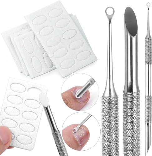 Doppelendig Nagelhautschieber Selbstklebend Schleifpapier Maniküre Set Nagelhautentferner Nagelschieber Sandpapier Nagelfeile Nail Art Cuticle Remover Nagelpflegeset Nailart Nagelhaut Entfernen Tools