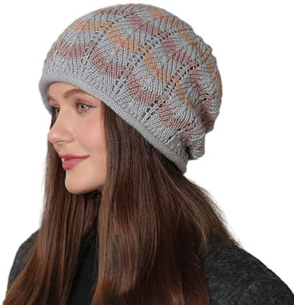 Strickmütze Herren Schwarz Strickmütze Herren Rot -Mütze für Damen, warme, Dicke, weiche, übergroße Zopfstrickmütze für den Winter Mütze Damen Sport Laufen Schalmütze Damen Sport (Grey, One Size)