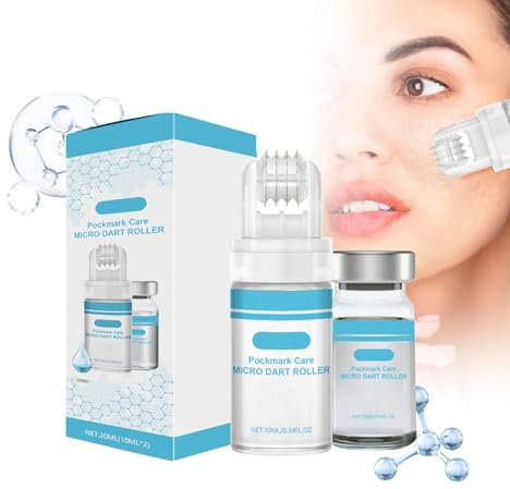 Mikro-Infusionssystem für Lippe und Gesicht, Hyaluronsäure Microdart Roller, Hyaluronsäure-Serum für Gesicht, Anti-Aging-Serum, verbessert Gesichtslinien und Falten (1 Stück+1 Roller)