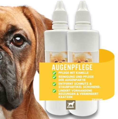 EMMA Augentropfen Hund & Katze 2x100 ml Augenpflege mit Kamille für Tiere
