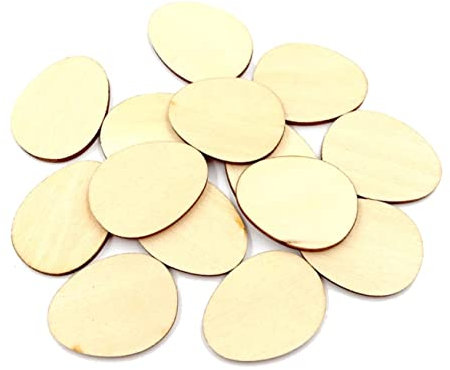 HAPINARY 50 Piezas de Adornos Decorativos en Forma de de Madera de Tilo Artesanías de Madera sin Terminar para Proyectos de Bricolaje Montajes de Pared Y Actividades Escolares