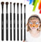 7 Stück Schminkpinsel Set Kinderschminken, Profi Hochwrrtig Makeup Pinselset für Kinder, Pinsel Schminke für Theaterschminke, Faschingsschminke, für Körperbemalung Anfänger (Schwarz)