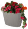 botle Pot de fleurs avec grand insert - Couleur taupe - Ovale - 59,5 x 39 cm - Hauteur : 41 cm - Surface rainurée - Plastique mat - Moderne - Glamour - Pour terrasse, jardin, balcon