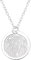 Generisch 925 echtes Sterling Silber Fingerabdruck-Anhänger Halskette, Runder Medaillon-Anhänger mit Gravur, Damen Schmuck Halskette 45cm plus Anhänger 1.2cm,echtes Silber, kein versilberter Schmuck