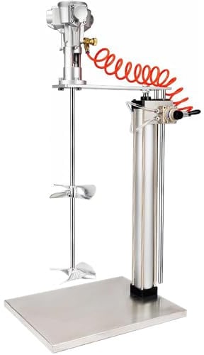 Mavdecll 50 Gallon Pneumatic Agitator, 1200rpm Paint Stirrer with Stand, 635mm Automatic Lift Range, Stainless Steel Blades, for Mixing Plaster, Paint, Mortar, Glue, Viscous Liquid
