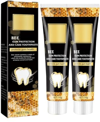 Bienengiftsalbe Cream, Bienen Propolis Zahnpasta Natürliche Aufhellende Zahncreme Gegen Verfärbungen Und Für Gesundes Zahnfleisch Für Sensible Zähne Und Frischen Atem Mit Plaque-Entfernung (2PCS)