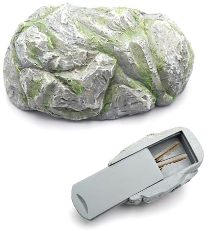 Vikrami lighting Fake Rock Hidden Storage Key Hider Outside, Spare Key Simulate Stone Keys Case for Home Garden Yard Outdoor Decor, Hider Decoration Safe Holder Stone(Bottom inner size:9 * 4 * 1.9cm)