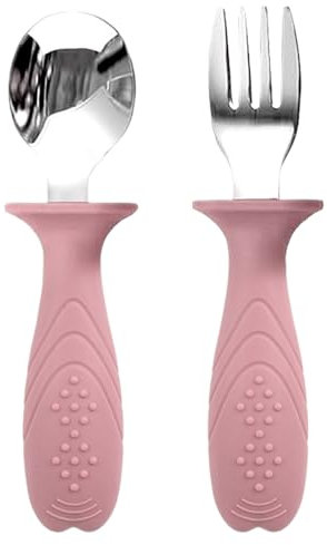 Set di posate per bambini – Set di posate per bambini con forchette, posate in acciaio inox sicure per ragazze e ragazze