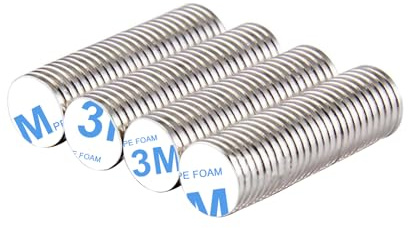 SRJQXH 100 Stück kleine Magnete, 8 mm, rund, selbstklebend, kleine Magnete, rund, selbstklebend, geeignet für Fotos, Notizen, Papier