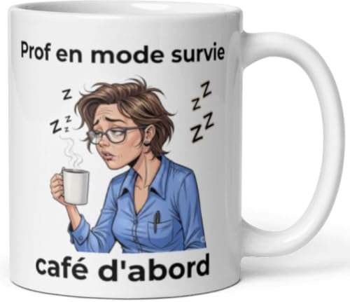 Générique Mug prof drôle - Tasse cadeau originale pour professeur - Cadeau de fin d'année ou Noël pour enseignant, maître ou maîtresse - Céramique 325 ml