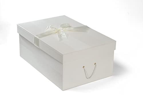 Wedding Dress Box Co Extra Large Storage Box for Wedding Dress 75(L) x 50(W) x 30(H) cm - Bridal Gown Storage - Preservation, Acid Free, pH Neutral Board Protects from Yellowing, Light, Dust, Insects