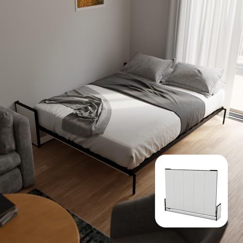 Wallbedking Wandbett 200x160 Horizontal Studio, Klappbett mit Gasdruckfeder-Mechanismus, Tragkraft bis 350 kg, Platzsparendes Gästebett, kompatibel mit Standardmatratzen bis 30 cm, Einfache Montage