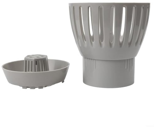 QuivyLivy Koi-Teich-Abfluss-Skimmer für Laub- und Wasserschmutzsammlung, verstellbare Höhe und Schwenkwinkel, vergrößerter Filterbecher, Kunststoffkonstruktion (90 mm)
