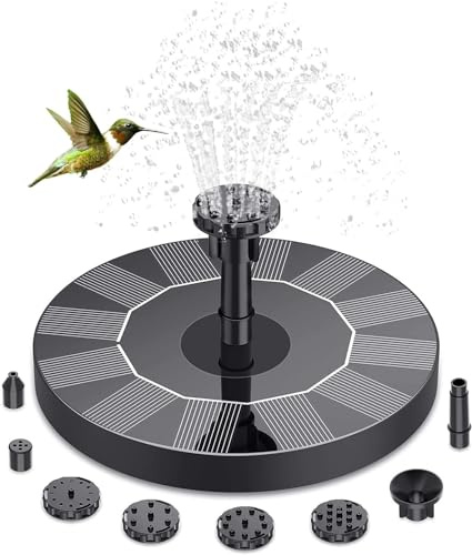 Solar Fountain Pump Solar Powered Water Pump Solar Pond Pump, 1.5W 190L/H Upgraded Solar Powered Water Fountain Pump for Birdbaths & Ponds