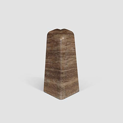 EGGER Außenecke Sockelleiste Nußbaum braun für einfache Montage von 60mm Laminat Fußleisten | Inhalt 2 Stück | Kunststoff robust | Holz Optik dunkel braun