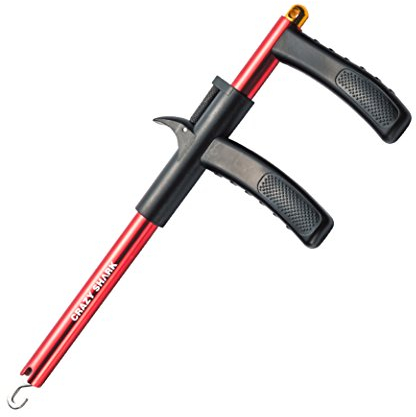 CrazyShark Aluminium Angelhaken Entferner Squeeze-Out Angelhaken Separatorwerkzeuge Angelwerkzeuge Fish Hook Remover Extractor 9.6in Rot