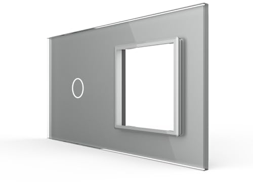LIVOLO Glas Touch Lichtschalter Funkschalter Steckdosen Wechselschalter uvm in grau (Nur Rahmen VL-C7-C1/SR-15)