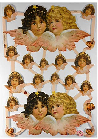 Glanzbilder EF 7193 Engelsköpfe Engel Kopf Himmel Posiebilder Scrapbook Deko GWI 616