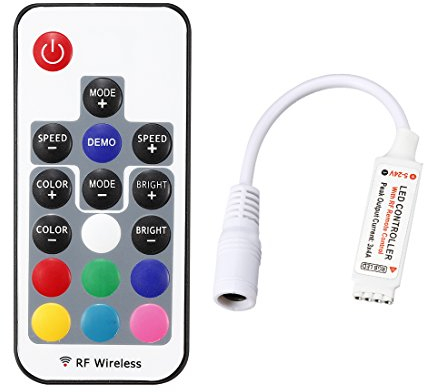 sourcing map DC 5 24V Mini LED Dimmer 17Schlüssel RF Fernbedienung für RGB Lichtstreifen DE