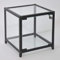 MHN Vitrinenwürfel T 42,8 x B 42,8 x H 42,8 cm - kleine Glasvitrine Würfel abschließbar - beleuchtete Aufsatzvitrine - quadratische Vitrine Glas - schwarzer Schaukasten LED-Beleuchtung
