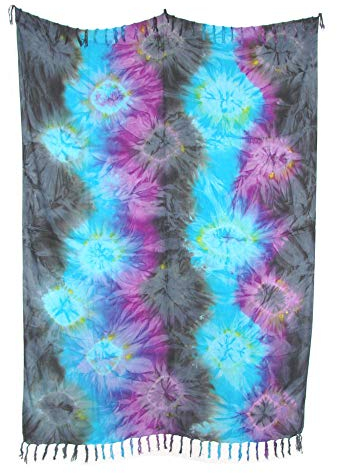 Sarong Pareo IV grau-hellblau-violett/große Auswahl schönste Farben/Wickelrock Strandtuch Sauna-Tuch Wickelkleid Schal Wickeltuch Bademode Freizeitmode Sommermode/aus 100% Viskose