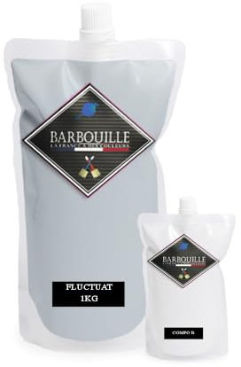 Peinture Résine Gris Fluctuat - Résine Epoxy Bi-Composants - Effet Brillant - Peinture Mur, Plafond, Boiserie, Carrelage & Métal - Lessivable - COV A+ - Fabriquée En France - 750 ml - BARBOUILLE