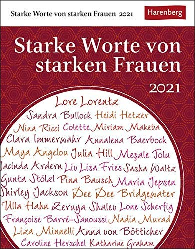 Starke Worte von starken Frauen - Kalender 2021 - Harenberg-Verlag - Tagesabreißkalender mit Zitaten für jeden Tag - 13 cm x 15,8 cm