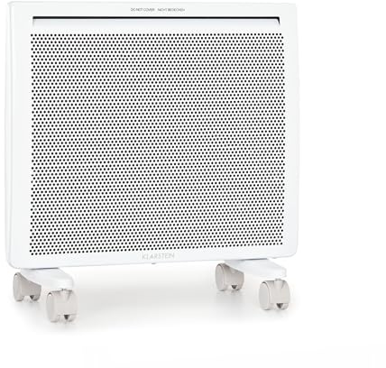 Klarstein Stufa Elettrica Basso Consumo, Stufa Elettrica 1000W, Termoconvettore Elettrico a Parete con Termostato, Termosifone Elettrico Basso Consumo, Calorifero Riscaldamento Portatile