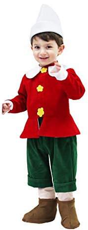 Costume Pinocchio Prima Infanzia 13/36 Mesi Vestito Carnevale (13/18 Mesi)