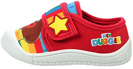 Hey Duggee Boys Official Hey DUGGEE RED Canvas Pumps Trainers Casual Shoes Kids UK Size 4-9