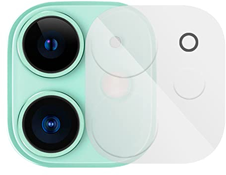 Protector de Cámara Cristal Compatible con iPhone 11. [Cobertura Completa] Protector de Cámara Trasera de Vidrio Templado. Anti-Rasguños, Anti-Polvo. Accesorios de iPhone 11(Transparente)
