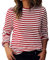 Damen Basic Gestreiftes Langarmshirt Damen Shirt Gestreiftes Langarm Rot Shirt Long Sleeve Leicht Basic mit Rundhals Mode Kleidung Langarmshirts Frauen