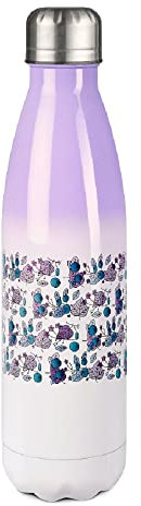 Schilderfeuerwehr Thermosflasche mit Foto und Namen selbst gestalten Thermoskanne Isolierflasche Trinkflasche für kalte warme und heiße Getränke bis 8 Stunden Edelstahl (purple/weiß)