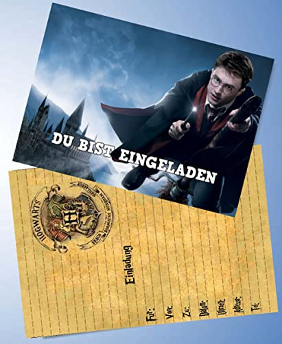 10 Einladungskarten für Geburtstag Partys und Kindergeburtstag Kompatibel mit Harry Potter Nr. 003