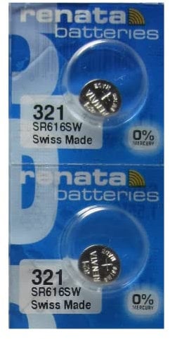 Renata 321 SR616SW Batteries - 1.55V Silver Oxide 321 Watch Battery (2 Count)
