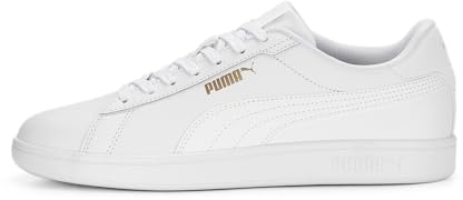 Puma Smash 3.0 L Unisex Sneaker , Puma White Puma White Puma Gold, 41 EU