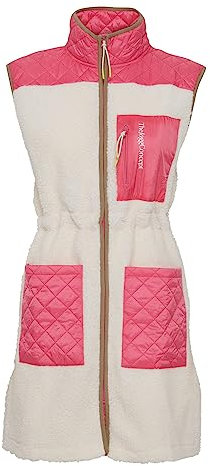 THEJOGGCONCEPT Women's Jcberri Long Waistcoat Vest, 201760/Azalea Pink Mix, S