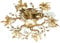 Casa Padrino Luxus Jugendstil Deckenleuchte Blätter Gold Ø 34 x H. 10 cm - Elegante Metall Deckenlampe mit Swarovski Kristallglas