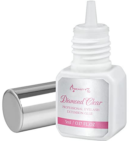 Clear Eyelash Extension Glue 1s Fast Drying Diamond Clear 5ml for Semi Perm Lash Extensions Individual Beauty Salon Used Clear Lash Adhesive For Salon Professional Use Only