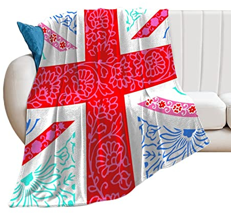 Kuscheldecke Union-Jack Wohndecke Weich Warm Flanell Fleecedecke Sofadecke Bettüberwurf 150×200cm
