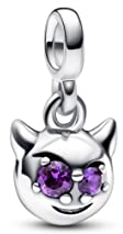 PANDORA ME Mini ciondolo a forma di diavolo in argento Sterling con cristallo viola reale e smalto viola