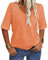 Tankaneo Women V Neck Short Sleeve T Shirt Casual Loose Basic Summer Tops Half Sleeve Oversized Tunic Tee Orange