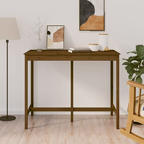 WIFESE 140x80x110 cm Bartisch KüChentisch Stehtisch Kleiner Tisch Klein Stehtische Bartisch KüChe Bistrotisch KüCheninsel Kleiner Esstisch Wandtisch Stehtisch Outdoor Honigbraun Massivholz Kiefer