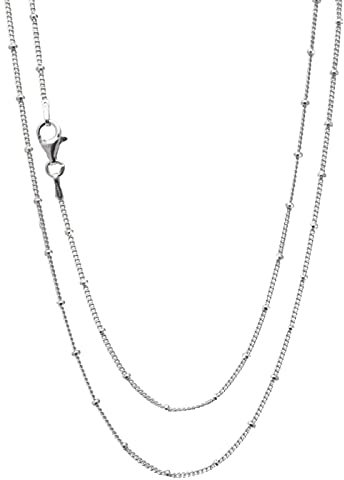 Treasure Bay Women's Silver Necklace 925 Silver Italian Chain Layered Stacking Necklace Curb Ball Chain Necklace 19In
