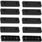 AERZETIX - C65813-10 Stück Möbelgleiter/Füße 56x16x7 mm aus Kunststoff zum anschrauben, rechteckig - Farbe schwarz - Tisch Schrank kommode wandschrank Bett keil zubehör bodenschutz höhe