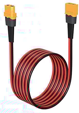 ELFCULB XT60 Extension Cable,12AWG 10FT XT60 Female to Male Connector for Power Station Solar Panel(3m)