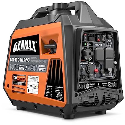 GENMAX Outdoor Power Equipment GM4000iSAPC Super Quiet Portable Inverter Generator EPA &CARB Compliant,Ideal for Home backup power.(4000iSAPC)
