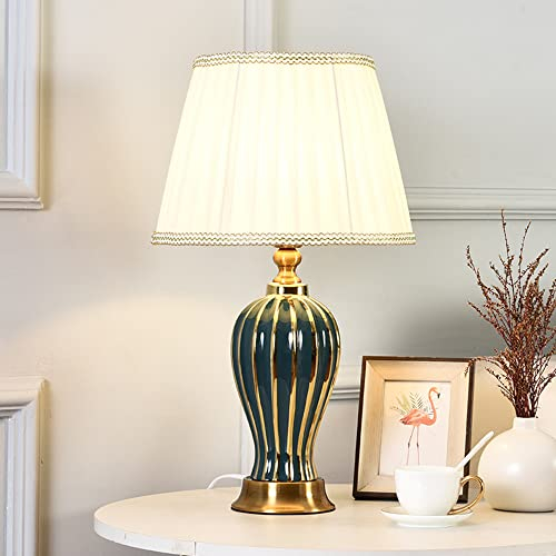 Chao Zan E27 moderne Tischlampe Wohnzimmer Schlafzimmer Nachttischlampe Keramik dekorative Beleuchtung Tischlampe (Glühbirne nicht enthalten) (Grün)